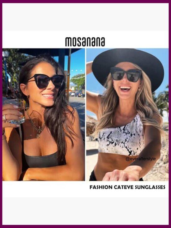 Oversized Cat Eye Sunglasses with UV400 Protection Plastic Frame main image 5